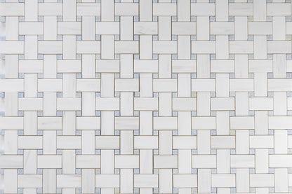 Medium Basketweave - Dolomite with Blue Celeste Dot