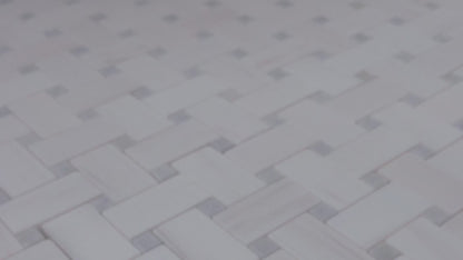 Medium Basketweave - Dolomite with Blue Celeste Dot