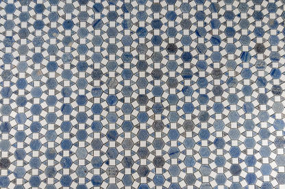 Sunflower Mosaic - Thassos & Azul Macauba