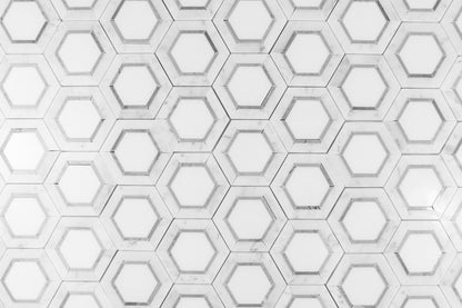 Tri-Color Hex - Carrara, Thassos, Bardiglio