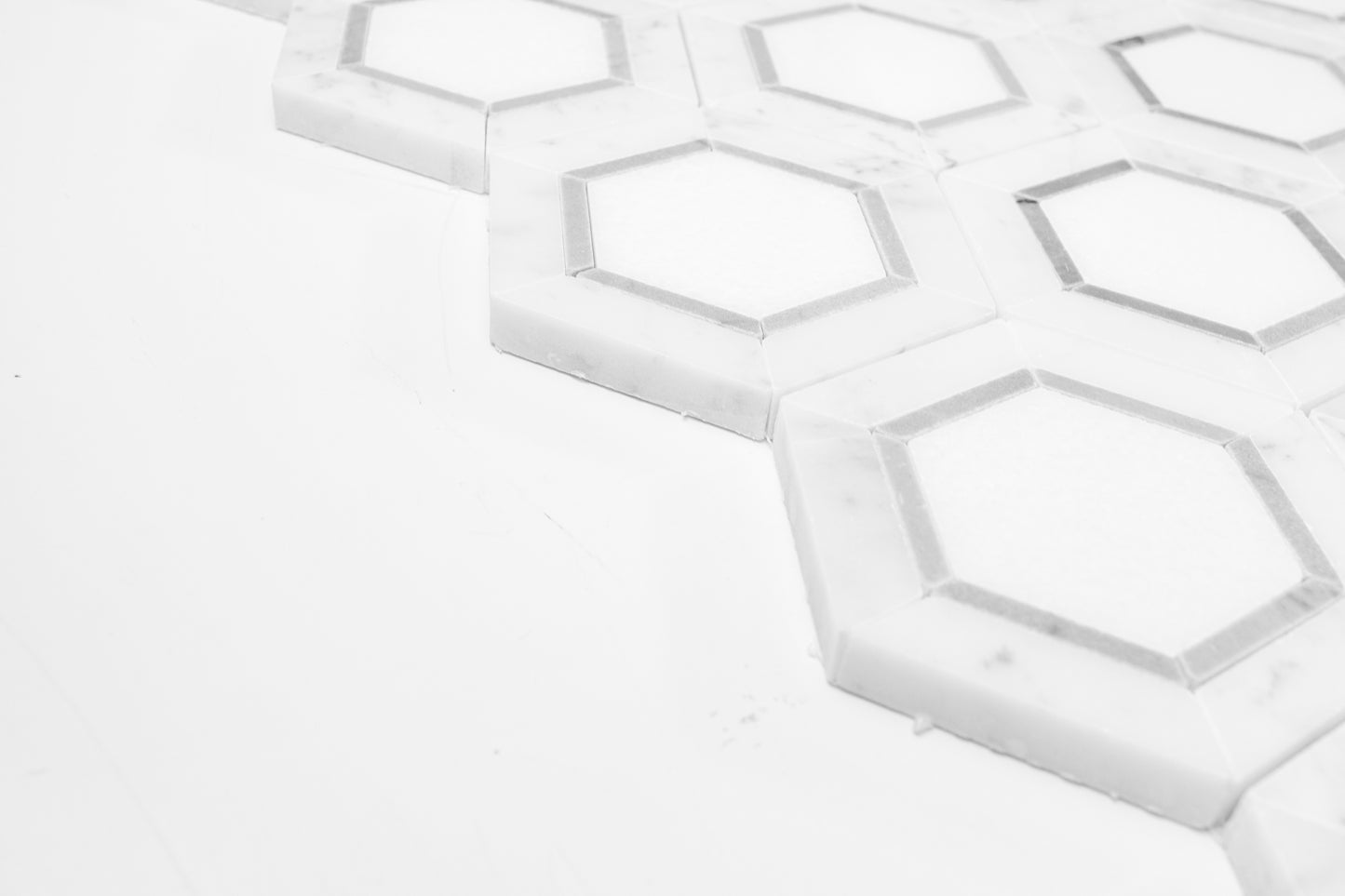 Tri-Color Hex - Carrara, Thassos, Bardiglio