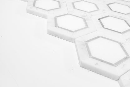 Tri-Color Hex - Carrara, Thassos, Bardiglio
